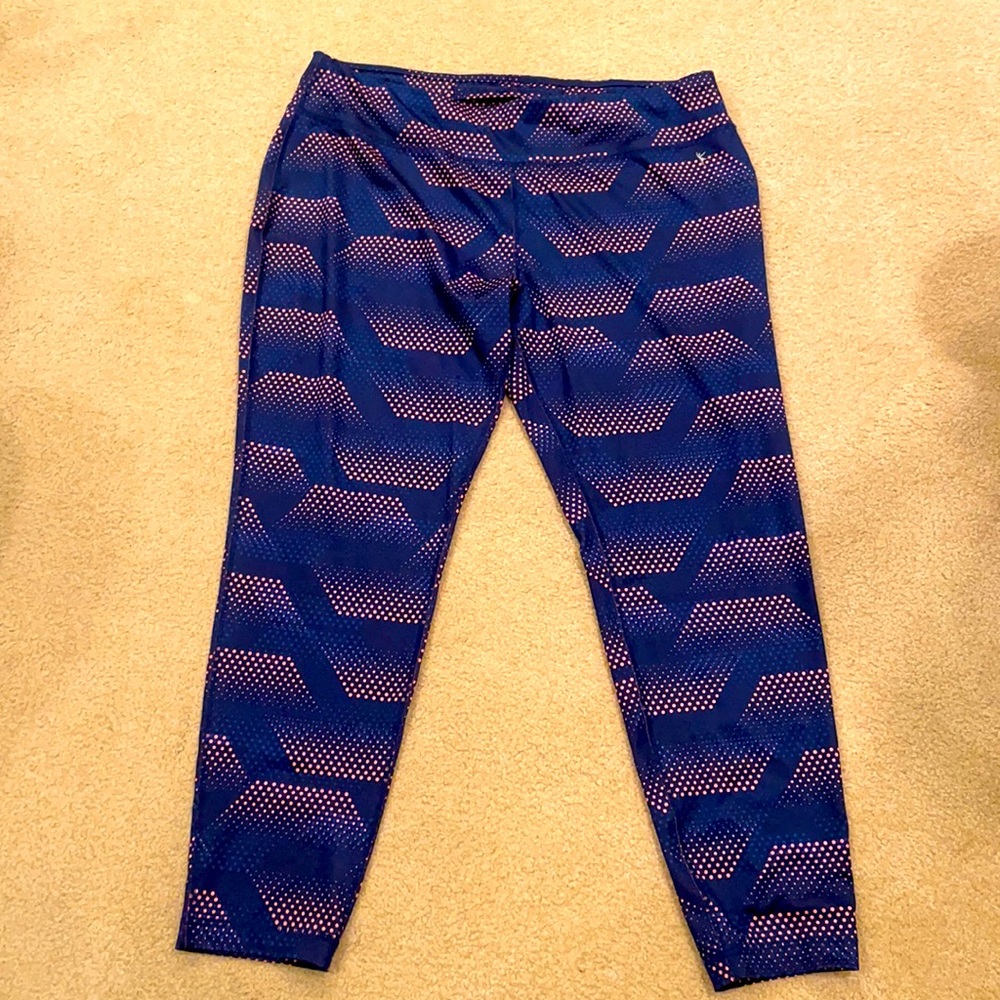 Pink and blue workout pants